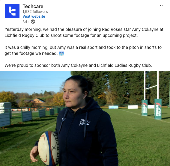 Techcare LinkedIn campaign post