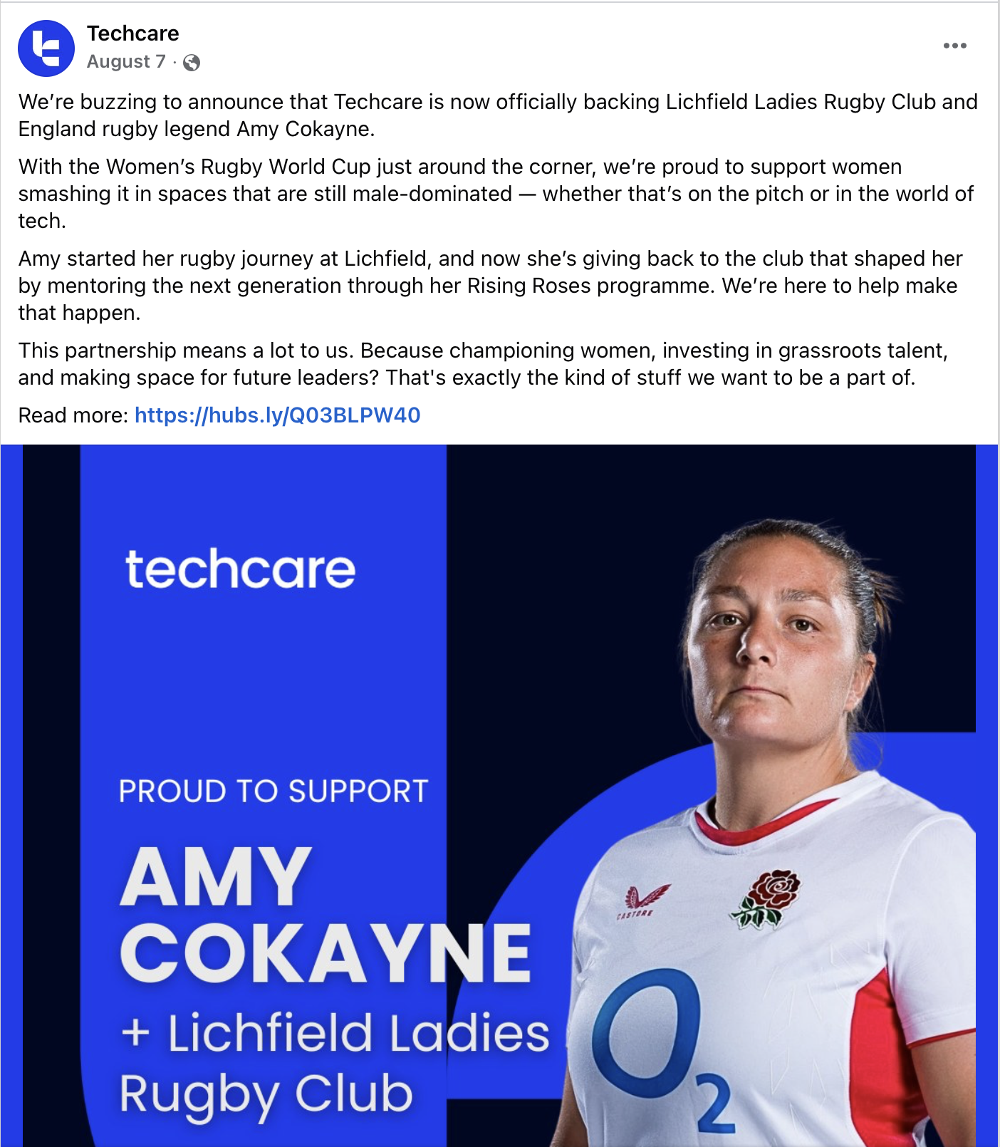 Techcare athlete support post